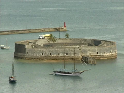 Salvador de Bahia San Marcello fort Stock Footage