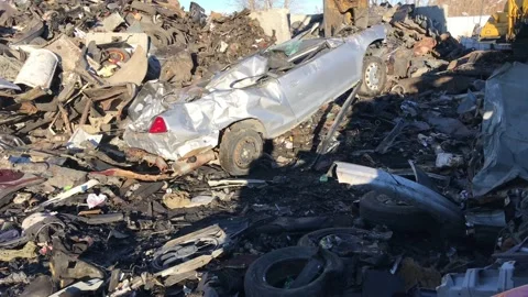 Salvaging Car Motor Close Up Stock Footage 101202307