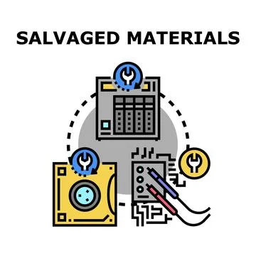 Salvaging materials for recycling and electronic reuse concept Stock Illustration