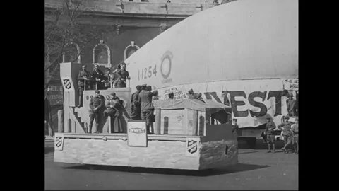 Salvation army float represent in parade - 1918 Stock Footage 83702185