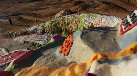Salvation mountain top view Stock Footage 47875827