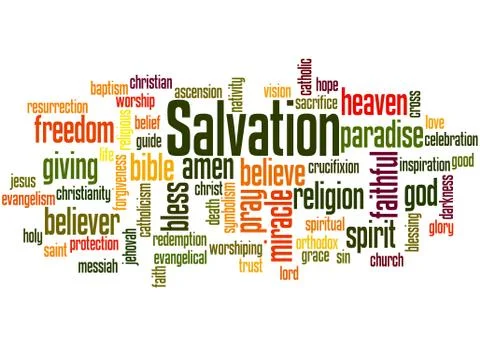 Salvation word cloud concept 스톡 일러스트