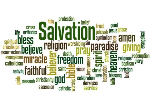 Salvation word cloud concept Illustrazione stock