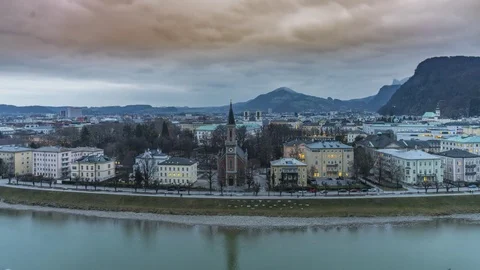 Salzbug Skyline timelapse video Stock Footage 80761801