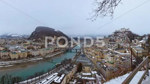 Salzburg Austria at winter Stock Photos