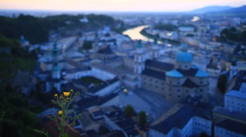 Salzburg Night View Stock Footage 39655588