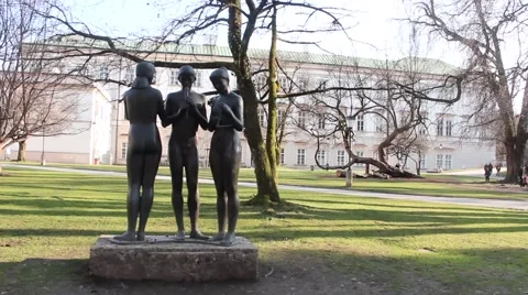 Salzburg Statue Stock Footage 53341784
