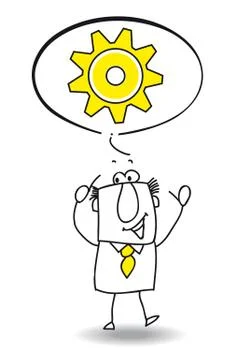 Sam the businessman thinks Stock Illustration
