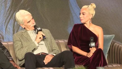 Sam Elliott talking at a press conference for the movie A Star Is Born - 2018 Video stock 100167356