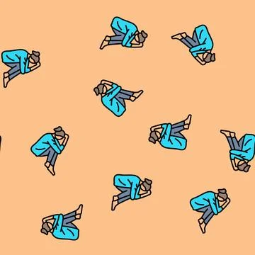 Sam mood woman vector seamless pattern Stock Illustration
