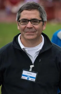 Sam Ortega, NASA program manager for Centennial Challenges, is seen during .. Foto stock