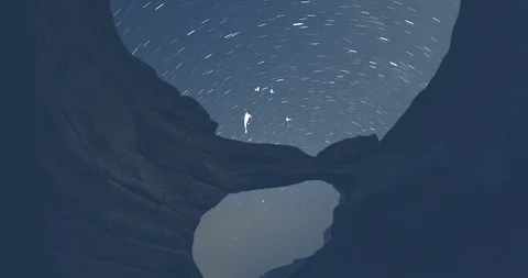 Sam Pan bok Rock and star trail night timelapse clip, Thailand Stock Footage 93743014