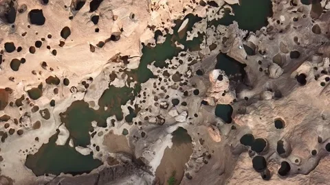 Sam Phan Bok Landmark Nature Travel Place Aerial View of Thailand Stock Footage 234054698