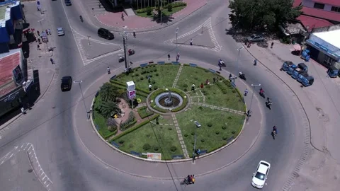 Samaki fish corner, roundabout in Mwanza. Tilapia statue in Tanzania, Africa Stock Footage 232992588