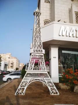 The samall Eiffel tower view front of the shop Stock Photos