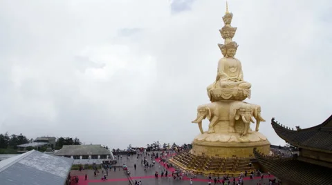 Samantabhadra Bodhisattva statue 4k Stock Footage 40752920