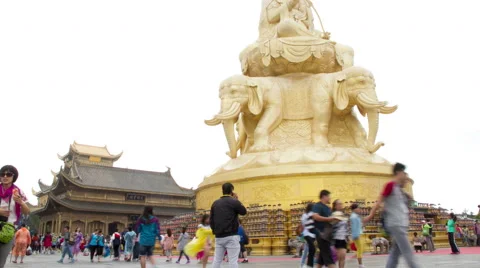 Samantabhadra Bodhisattva statue 4k Stock-Footage 40752974