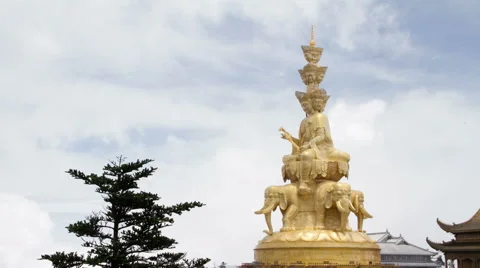 Samantabhadra Bodhisattva statue Stock Footage 40753970