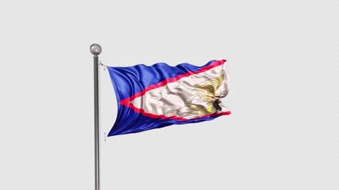 Samao Flag  Animation Loop Include Alpha 3D Rendering Stock-Footage 312096581