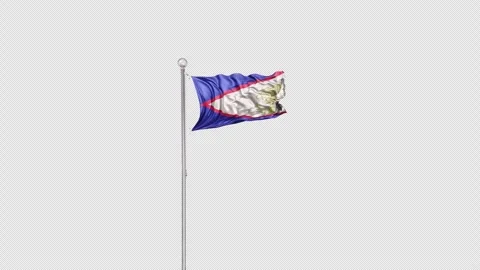 Samao   Flag Pole  Animation Include Alpha 3D Rendering Stock-Footage 283018486
