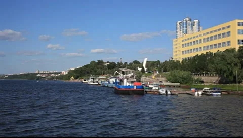 Samara City on the River Volga Stock Footage 7905309
