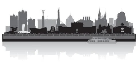 Samara city skyline vector silhouette Stock Illustration