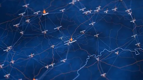 Samara map big data visualization. Futuristic map infographic of city in Russia Illustrazione stock