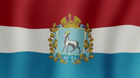 Samara Oblast. The flag flutters in the wind Stock Footage 212673296