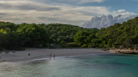 S'amarador beach clouds time lapse Stock Footage 32373928