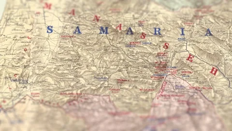 Samaria Paper Bible Map, Slider Shot Stock Footage 276352386