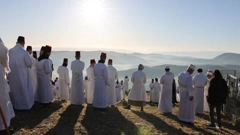 Samaritans Mark Passover Gerizim West Bank 7 Stock Footage 334520771