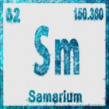 Samarium Chemical Element Blue on White Stock Illustration