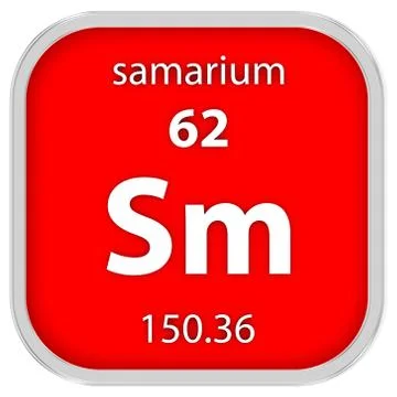 Samarium material sign Stock Photos