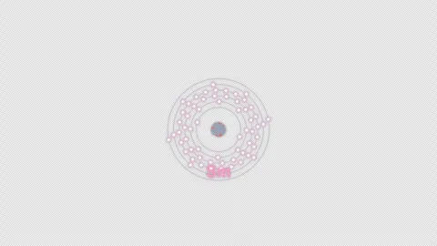 Samarium Sm Bohr Atom Model Clean No Text Animation Video Overlay Alpha 4K Video stock 339368025