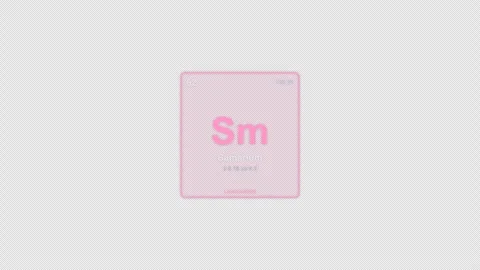 Samarium Sm Periodic Table Element Tile Labeled Animation Video Overlay Alpha 4K Stockbeeldmateriaal 339368004