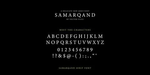 Samarqand Calligraphy Font Vector - Modern Silk Road Heritage Typography Stock Illustration