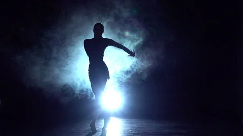 Samba dance in the studio, silhouette. Slow motion Stock Footage 69795573