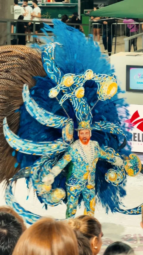 Samba dancers marching at Corrientes Carnival night parade. February 28, 2026. Stock Footage 330074540