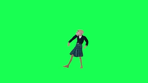 Samba dancing old man in local clothes, front angle green screen Stock Footage 259825021