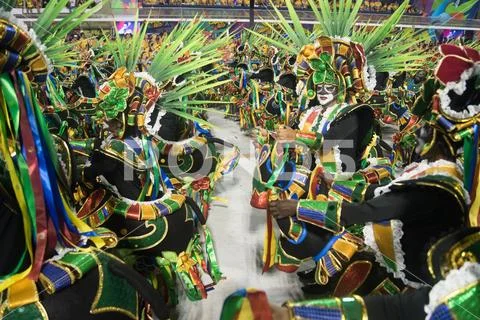 Samba school parade Grande Rio Stock Photos