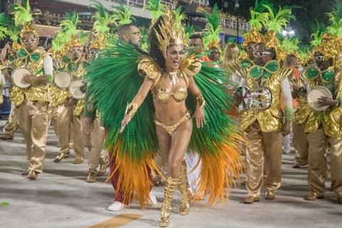 Samba school parade Grande Rio Stock Photos