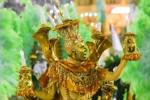 Samba school parade Imperatriz Leopoldinense Stock Photos