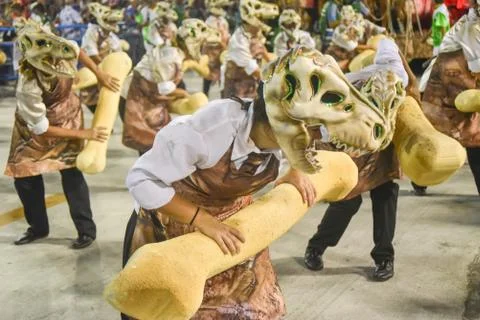 Samba school parade Imperatriz Leopoldinense Stock Photos