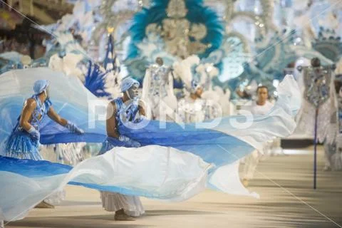 Samba school parade Portela Stock Photos