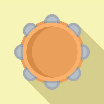 Samba tambourine icon flat vector. Music drum Illustrazione stock