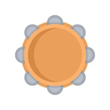 Samba tambourine icon flat vector. Music drum Illustrazione stock