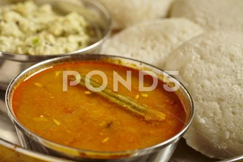 Sambar (vegetable soup, South India) Stock Photos