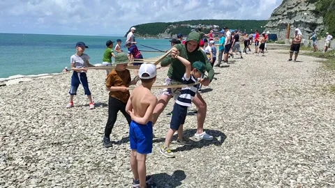 Sambo classes on the black sea coast Stock Footage 155578660