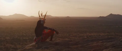 Samburu at Sunset in Kenya Stock Footage