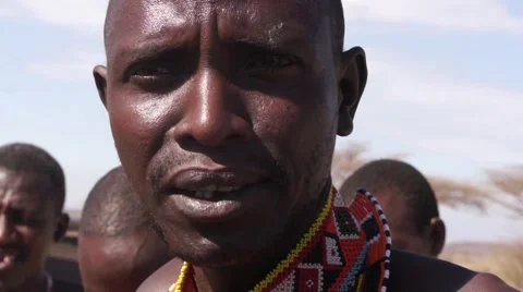 Samburu tribesman talking. Kenya. Stock Footage 46528323